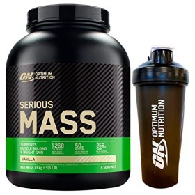 Optimum Nutrition Serious Mass Gainer Protéines de Lactosérum en Poudre pour la Masse Musculaire avec Créatine Glutamine et V