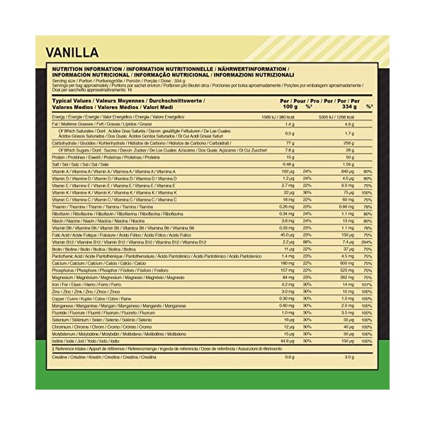 Optimum Nutrition Serious Mass Gainer Protéines de Lactosérum en Poudre pour la Masse Musculaire avec Créatine Glutamine et V