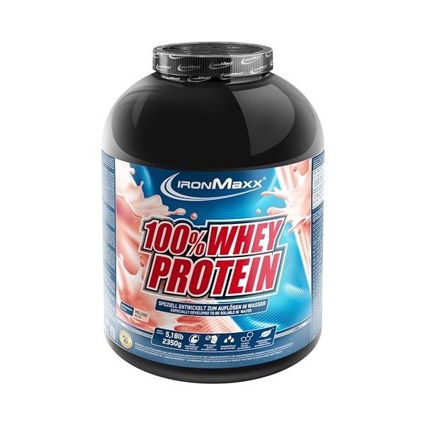 IronMaxx 100% Whey Protein Blueberry Cheesecake – Poudre de protéines de lactosérum hydrosoluble - Riche en protéines - Conti...