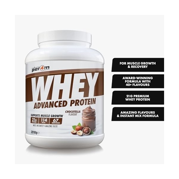 Per4m Whey Protéine Chocotella 2,01kg – Protéine whey chocotella pour la récupération musculaire