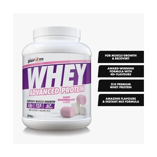 Per4m Whey Protéine Guimauve Aérienne 2,01kg – Protéine whey guimauve aérienne pour la récupération