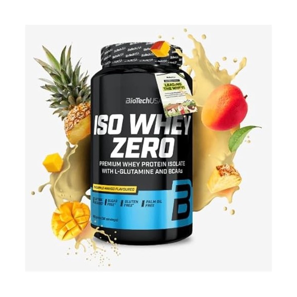 Iso Whey Zero : protéines isolées Goût de mangue et Ananas. Format de 908g.