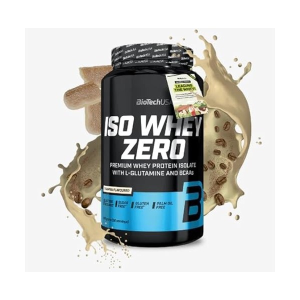 Iso Whey Zero : protéines isolées. Goût Tiramisu. Format de 908 g.