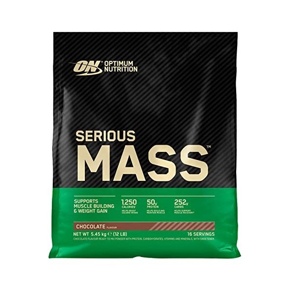 Optimum Nutrition Serious Mass Gainer Whey Protein Powder pour augmenter la masse musculaire avec Creatine Glutamine et Vitam
