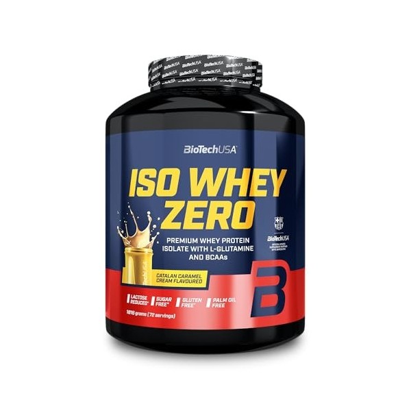 BioTechUSA Iso Whey Zero | Premium Whey Protein Isolate | Grass-Fed | Enzyme-Free | Sugar- and Gluten-free, 1816 g, Caramel C