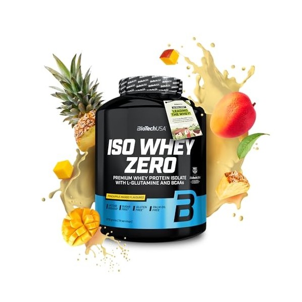 BioTechUSA Iso Whey Zero | Premium Whey Protein Isolate | Grass-Fed | Enzyme-Free | Sugar- and Gluten-free, 1816 g, Ananas-ma...