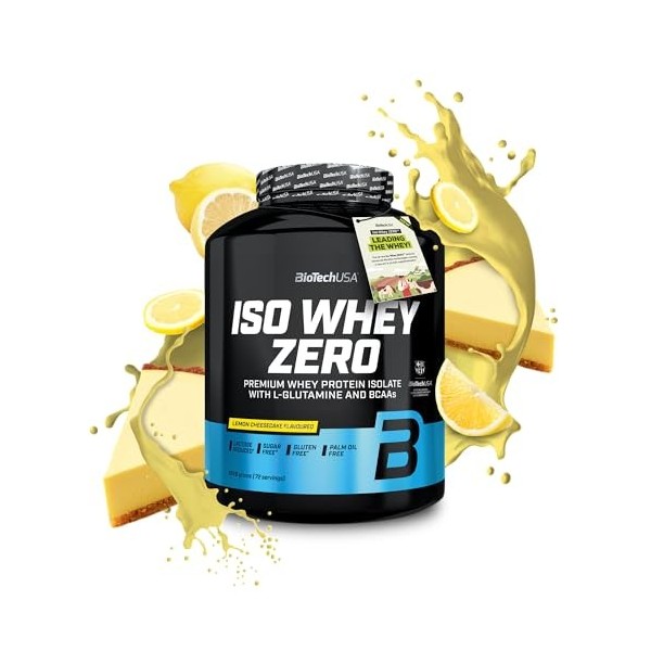 BioTechUSA Iso Whey Zero | Premium Whey Protein Isolate | Grass-Fed | Enzyme-Free | Sugar- and Gluten-free, 1816 g, Cheesecak
