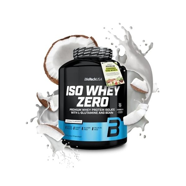 BioTechUSA Iso Whey Zero | Premium Whey Protein Isolate | Grass-Fed | Enzyme-Free | Sugar- and Gluten-free, 1816 g, Coco