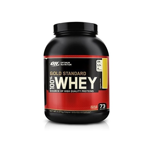 Optimum Nutrition 100 % Whey Gold Standard, Banana Cream, 5 Pound by Optimum Nutrition