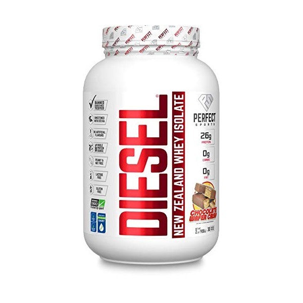 DIESEL Isolat de Protéine de Lactosérum de Nouvelle-Zélande Nourri à lHerbe/Stevia Sucré/Naturellement Aromatisé Wafer Crisp