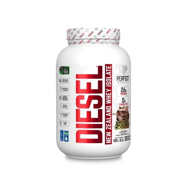 DIESEL Isolat de Protéine de Lactosérum de Nouvelle-Zélande Nourri à lHerbe/Stevia Sucré/Aromatisé Naturellement au Chocolat
