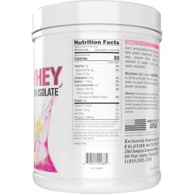 Evlution Nutrition Clear Whey Isolat 100 % protéine de lactosérum pour la croissance musculaire, la force et la récupération 