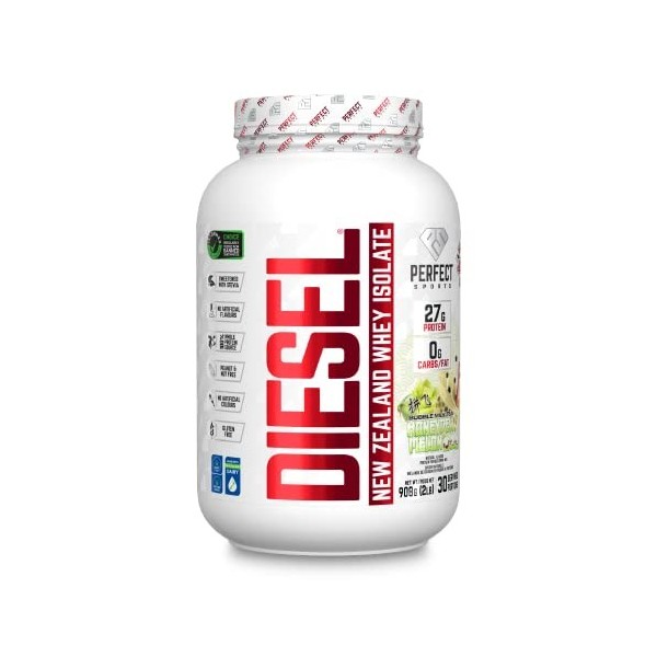 Perfect Sports Diesel New Zealand Whey Protein Isolate Bubble Milk Tea Honeydew 2LB Protéines whey