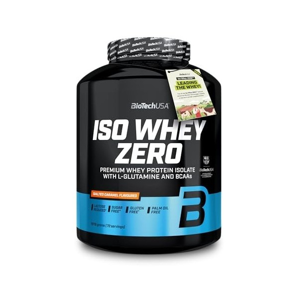 BioTechUSA Iso Whey Zero | Premium Whey Protein Isolate | Grass-Fed | Enzyme-Free | Sugar- and Gluten-free, 1816 g, Caramel S