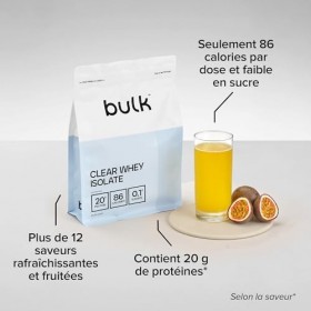 Bulk Clear Whey Isolate | Fraise Watermelon | 2kg | 20g de protéines à absorption rapide | Faible teneur en sucre | Shake pro