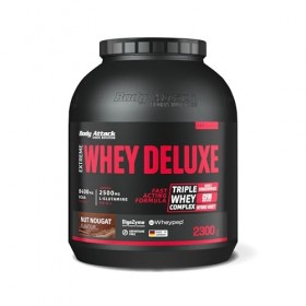 Body Attack Extreme Whey Deluxe Complément pour Sportif Noisette/Nougat 2,3 kg Protéines whey
