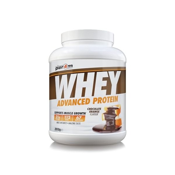 Per4m Whey Protéine Chocolat Orange 2,01kg – Protéine whey chocolat orange pour la récupération après lentraînement Protéines...