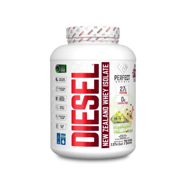 Perfect Sports Diesel New Zealand Whey Isolate New-Bubble Milk Tea - Honeydew Melon 5Lb