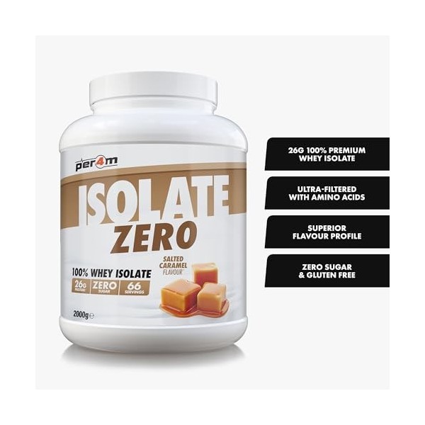 Per4m Isolate Zero Caramel Salé 2kg – Isolat de protéine caramel salé pour la récupération musculaire