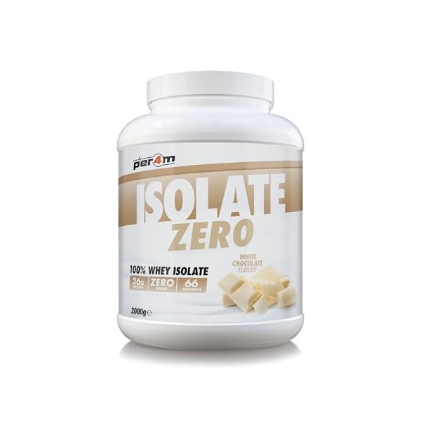 Per4m Isolate Zero Chocolat Blanc 2kg – Isolat de protéine chocolat blanc pour la croissance musculaire