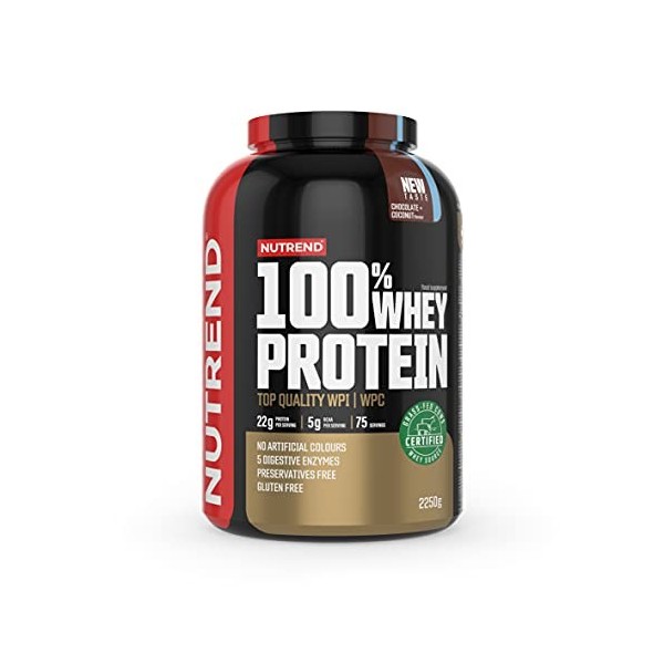 Nutrend 100% Whey Protein, Chocolate Coconut - 2250g Protéines whey