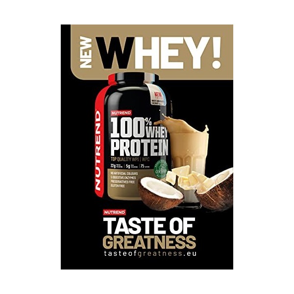 Nutrend 100% Whey Protein, Chocolate Coconut - 2250g Protéines whey