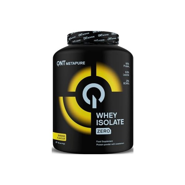 QNT Metapure® Banane, 91% de Whey Protéine Isolate Ultra Filtrée en poudre, Développement & récupération musculaire, 21% BCAA...