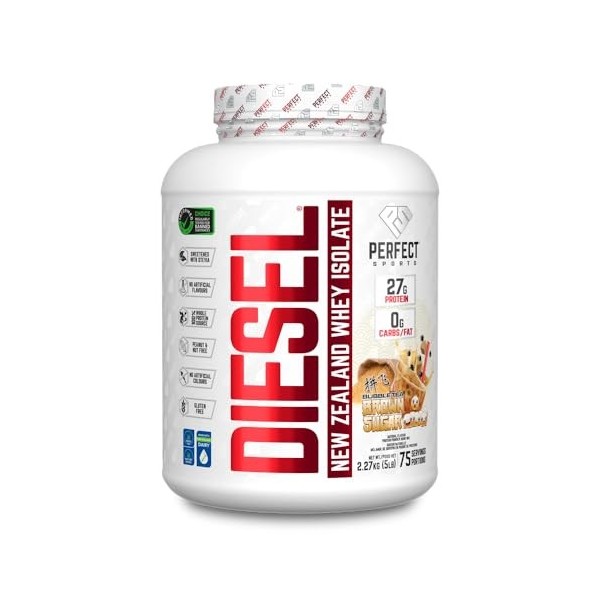 Perfect Sports Diesel New Zealand Whey Isolate Bubble Tea Brown Sugar 5 lb Protéines whey