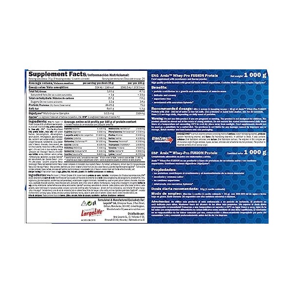 Amix 114 Protéine pour Support Musculaire Cookies Cream 4 kg