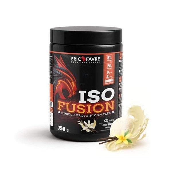ISO FUSION - 81% de protéines, 9g d’EAA dont 4g de BCAA par shaker - Complexe 5 sources - Haute Digestibilité & Absorption - ...