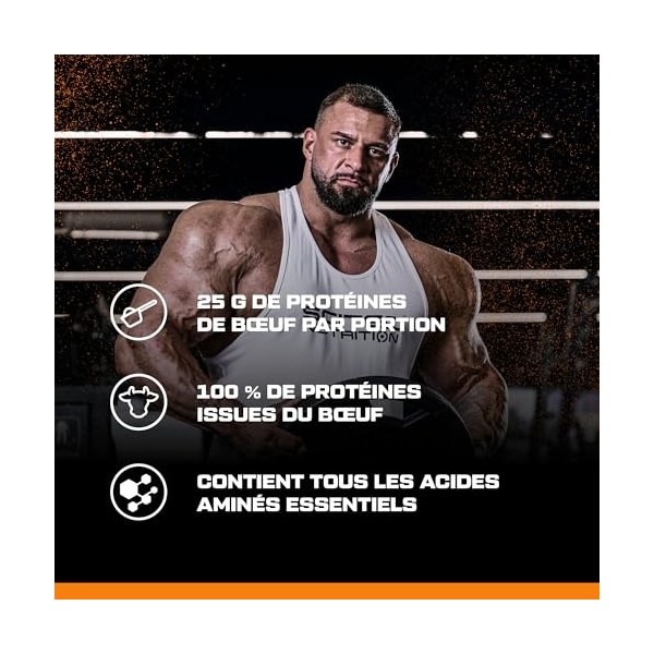 Scitec Nutrition 100% Beef Protein, Boisson protéinée en poudre aromatisée, Sans lactose, Sans sucre, Sans gluten, 1,8 kg, Br...