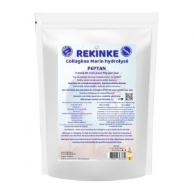 Pure poudre de collagène marin hydrolysé Type 1 PEPTAN 300g REKINKE. Riche en glycine et en proline.