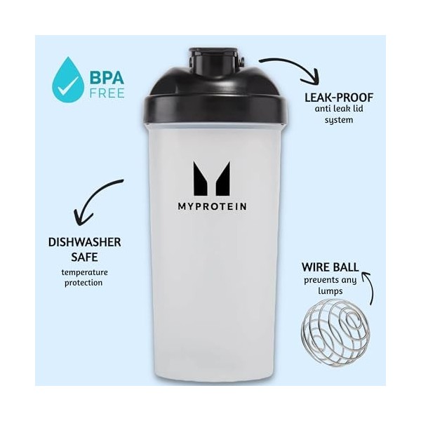 Myprotein Shaker Black Edition Lot de 2 échantillons de lactosérum Impact gratuits