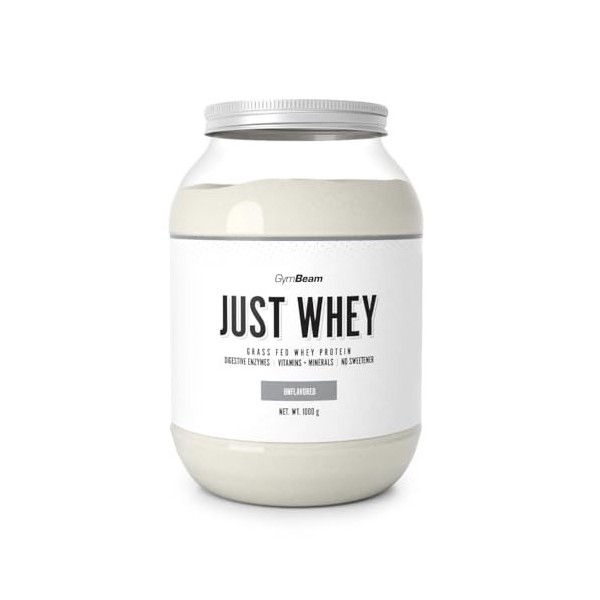 GymBeam Just Whey Protein – Poudre multi-protéines de lactosérum de lait de vaches pâturées, tous acides aminés essentiels, f...