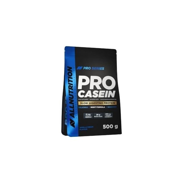Allnutrition Pro+ Casein, Vanilla Cream - 500g Compléments alimentaires protéinés
