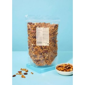 KoRo - Mélange de noix protéiné bio au tamari 1 kg - Avec graines de soja, amandes et noix de cajou - Goût épicé et noisette 