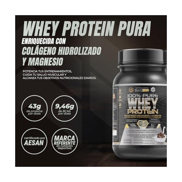 Healthy Fusion Whey Protéine Isolate Pure avec Collagène et Magnésium, 30 Doses