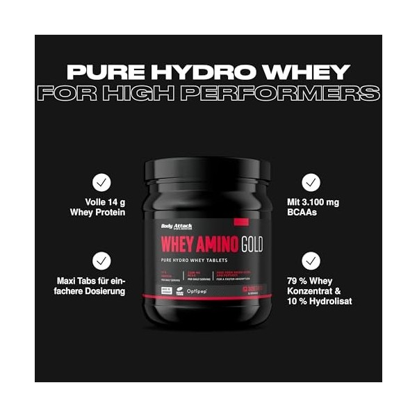 Body Attack Whey Amino Gold - Pack of 325 Tablets