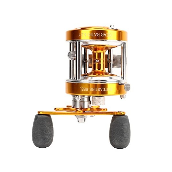 Shanrya Moulinet de Pêche en Métal, Moulinet Baitcasting à Gobelet étendu, Métal et Caoutchouc Permettant déconomiser du Tra ...