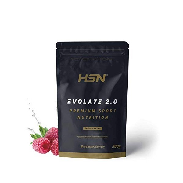 Whey Protein Isolate WPI de HSN - Isolat de Protéine de Sérum Evolate 2.0, Avec Digezyme, Riche en BCAAs et Glutamine, Conv