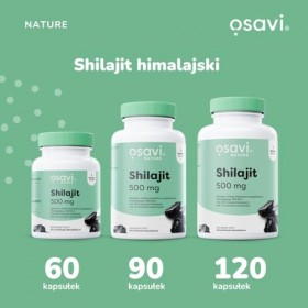 Osavi Shilajit Himalaya - 120 capsules végétaliennes | Résine naturelle Asphaltum punjabianum de lHimalaya | Normalisé aux