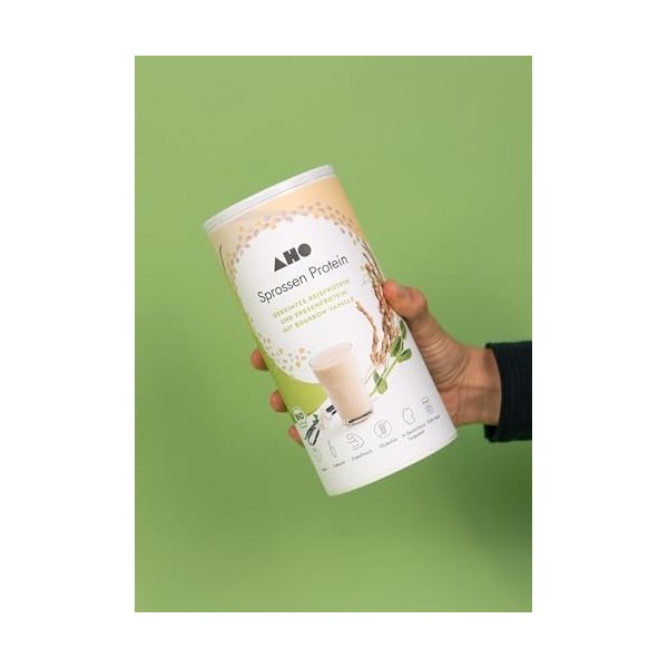 AHO Germes Protéines - Protéines de riz brun germées et protéines de pois non sucrées 600 g