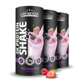 Layenberger 3K Protein Shake - 78% de protéines et seulement 4,4% de glucides pour seulement 9 g de sucre, 3 x 360 g - Méla C...