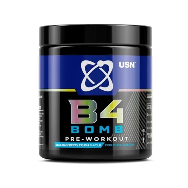 USN B4 Bomb Pre Workout Complément pour Sportif Framboise 300 g