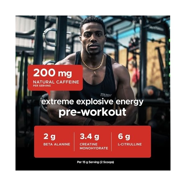 USN B4 Bomb Pre Workout Complément pour Sportif Framboise 300 g