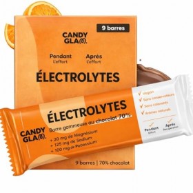 Barres Énergétiques Orange avec Électrolytes – Magnésium, Sodium et Potassium – Barre Énergétique Sport – Couverture Chocolat