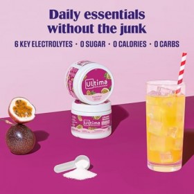 Ultima Replenisher Poudre Électrolytes, complément pour hydratation quotidienne sans sucre avec soutien énergétique naturel, 