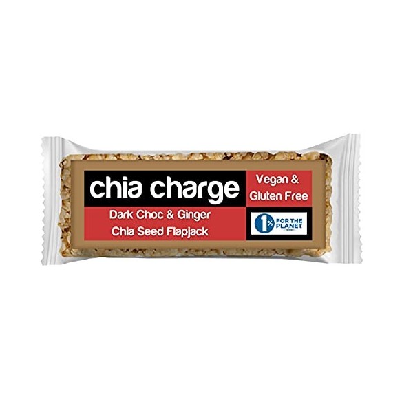 Chia Charge Lot de 18 mini barres énergétiques végétaliennes sans gluten, huile de palme et produits laitiers chocolat noir 