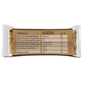 Chia Charge Lot de 18 mini barres énergétiques végétaliennes sans gluten, huile de palme et produits laitiers chocolat noir 