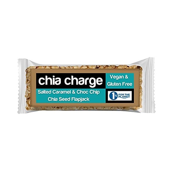 Chia Charge Vegan Protein Flapjacks – Lot de 18 mini barres énergétiques 30 g sans gluten, huile de palme et produits laiti